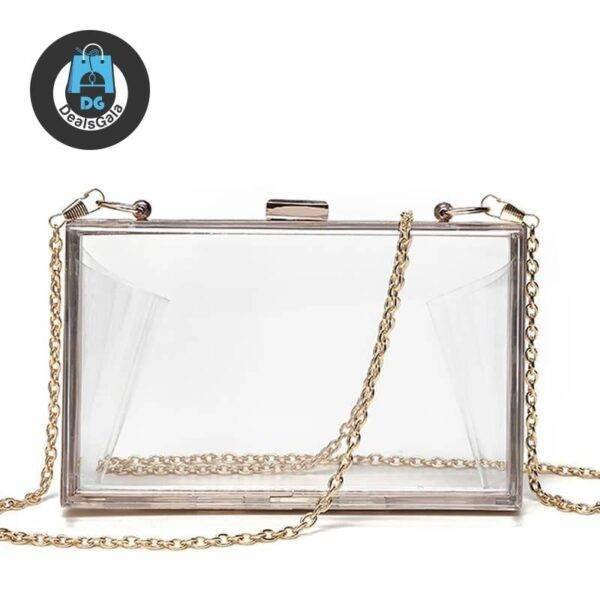 Acrylic Transparent Clutch for Women Clutches cb5feb1b7314637725a2e7: Dark Grey|Golden Red|Golden Transparent|Light Green|orange|Purple|Silvery Black|Silvery Transparent|Silvery White