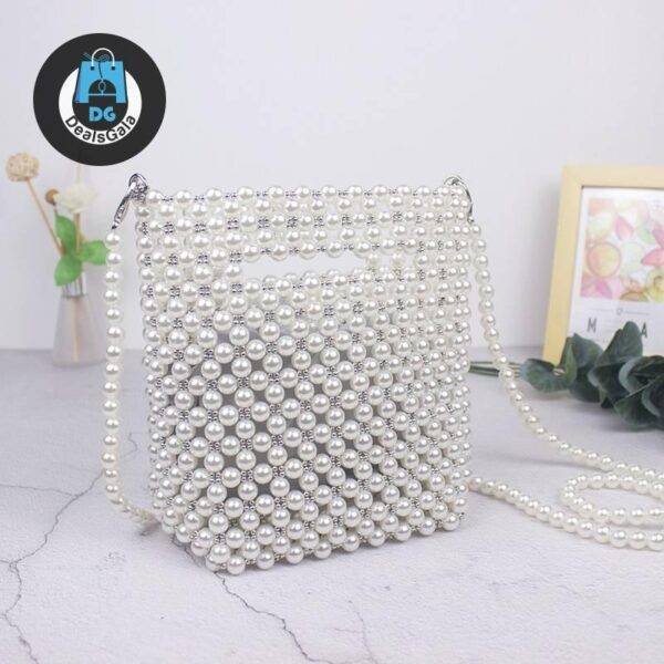 Women’s Handmade Crossbody Bag with Pearls Crossbody Bags cb5feb1b7314637725a2e7: A|B