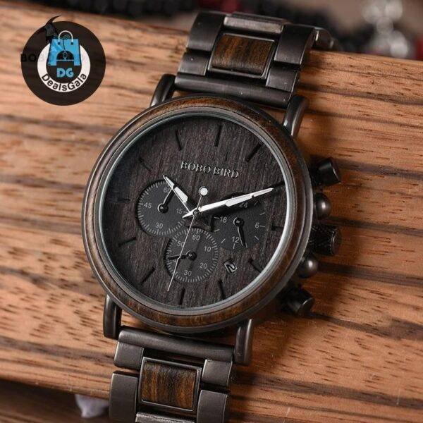 Men’s Business Style Wood Decorated Watch Men's Watches Brand Name: BOBO BIRD