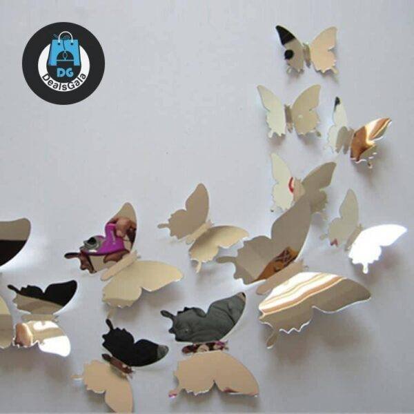 Mirror Butterfly Wall Stickers Wall Decor cb5feb1b7314637725a2e7: Blue|Gold|Green|silver|VIOLET