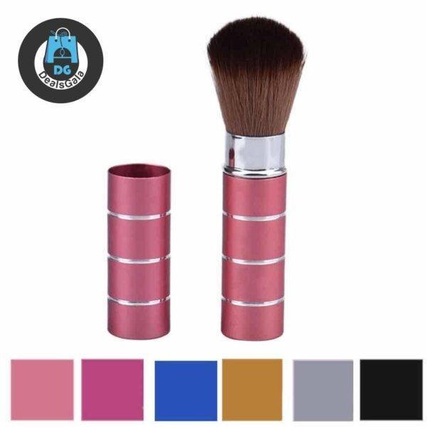 Aluminum Retractable Blush Brush Beauty and Health Makeup a4a8fbf9f14b58bf488819: Black|Blue|Gold|Pink|Red|Silver