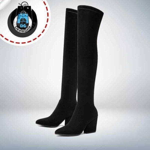 QUTAA Women Over The Knee High Boots Shoes Women's Shoes Over-the-Knee Boots cb5feb1b7314637725a2e7: Big red|Black|Blue|Dark Grey|khaki|Light grey|orange|Tuose|wine red