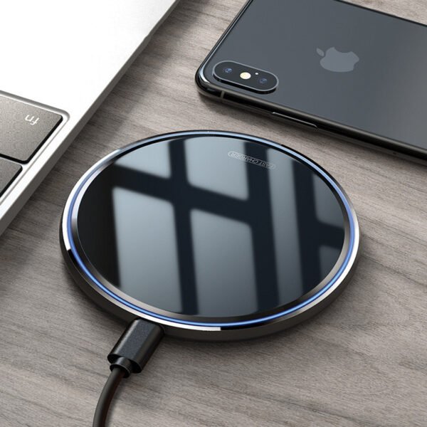 Cross-Border 10W Mirror Wireless Charger Fast Charge Color: Black bag without data cable|Black color box|White bag without data cable|White color box