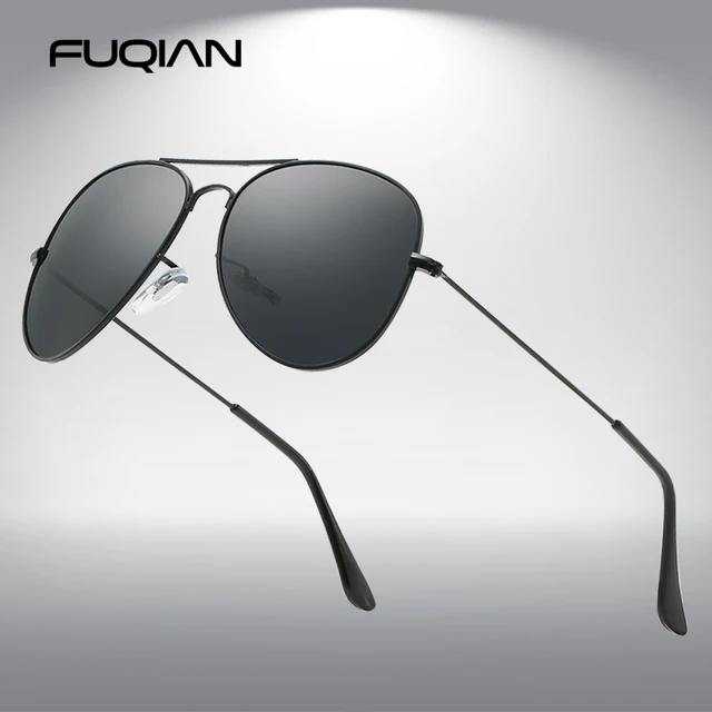 FUQIAN Classic Pilot Men Sunglasses af7ef0993b8f1511543b19: Black Black|Black Blue|Black Dark Green|Gold Dark Green|Gold Grey|Gold Pink|Gold Tea|Silver-silver