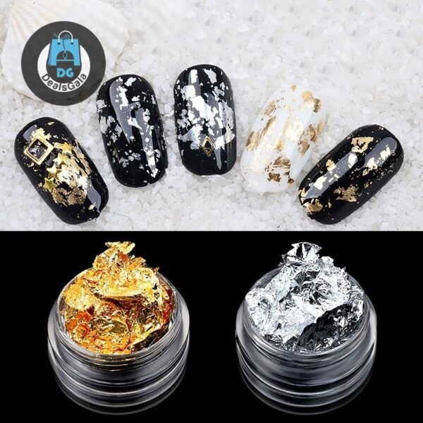 Magic Foil Nail Art Stickers Set cb5feb1b7314637725a2e7: Gold|silver